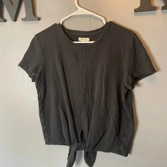 Madewell Texture & Thread Modern Tie-Front Top size medium - Picture 1 of 6